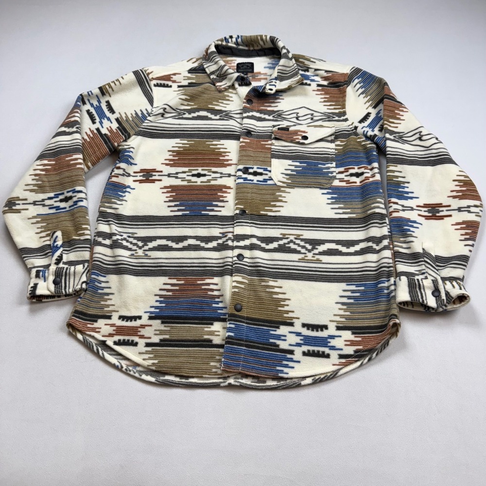 Billabong Adventure Division Mens XL Fleece Shirt Jacket Tribal Southwest Cream